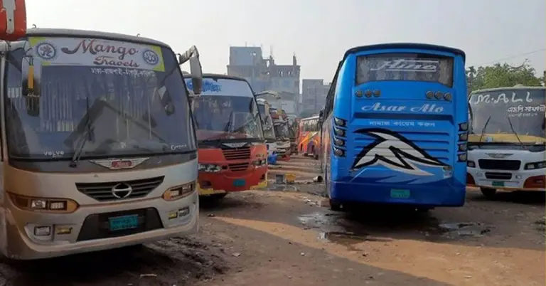 রাজশাহী-ঢাকা রুটে বাস চলাচল শুরু,